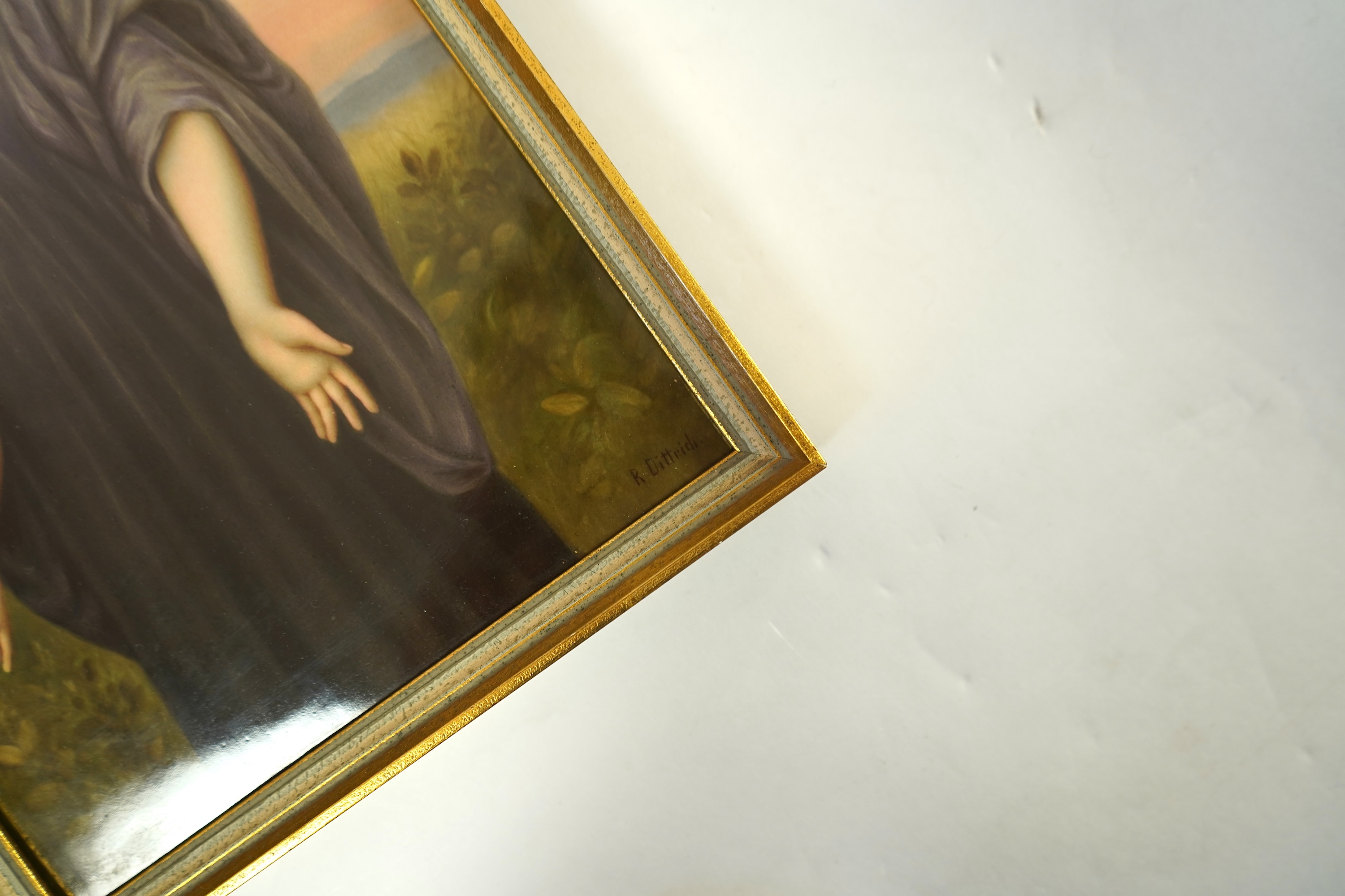 A pair of KPM Berlin porcelain plaques; Ruth and Esther